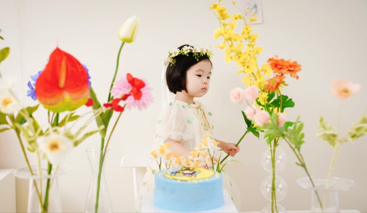  두돌 생일상 셀프로 촬영한 기록들 (feat.고속터미널 조화시장, 답례품)