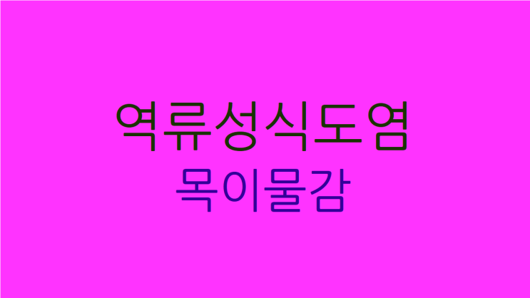  역류성식도염 목이물감 종일 불편하다면
