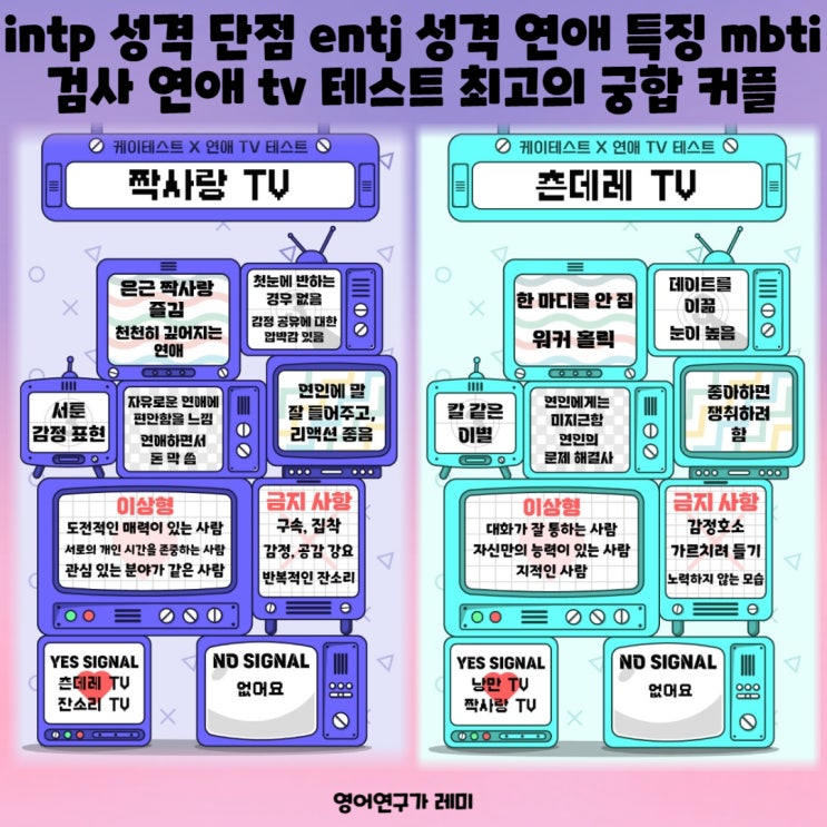 intp 성격 단점 entj 성격 연애 특징 mbti 검사 연애 tv 테스트 최고의 궁합 커플