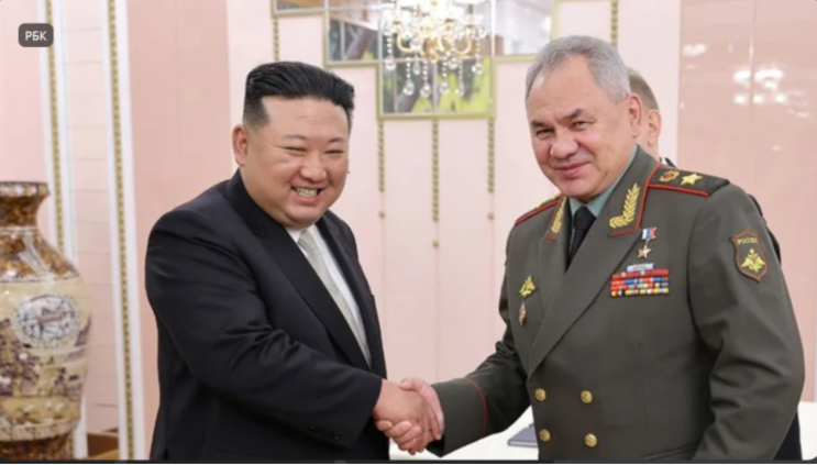 러시아 국방부, 쇼이구와 <b>김정은</b>이 글로벌 안보 문제에 대해... 