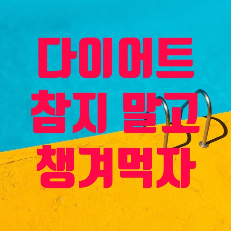  참지 말고 챙겨먹자 건강한 다이어트