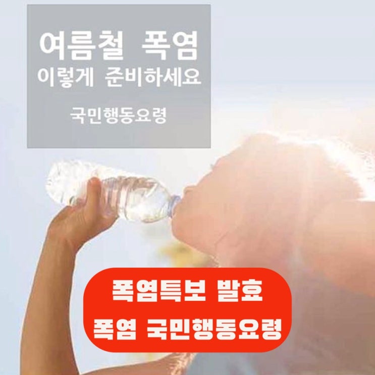  폭염특보 안전안내문자 행정안전부 여름철 폭염 대비 국민행동요령