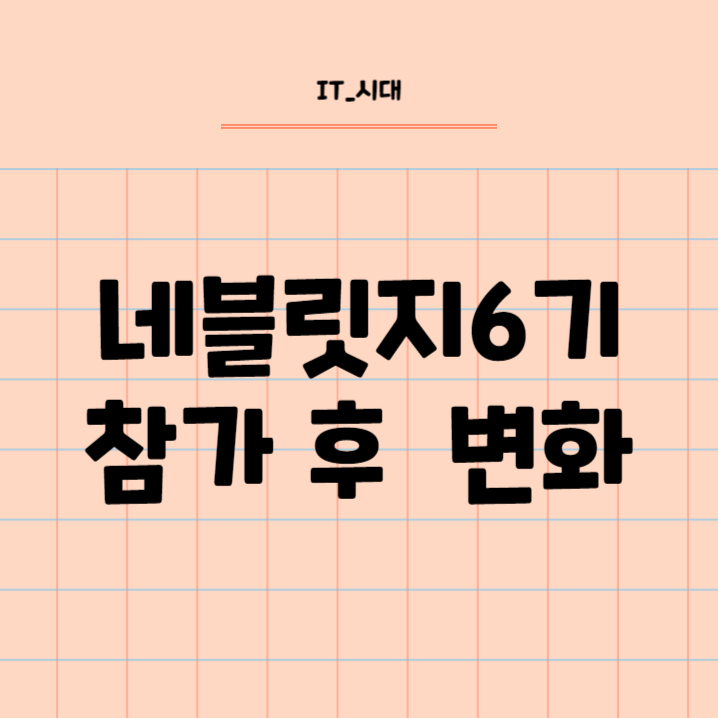  네블릿지6기 참가 후 변화 - IT시대