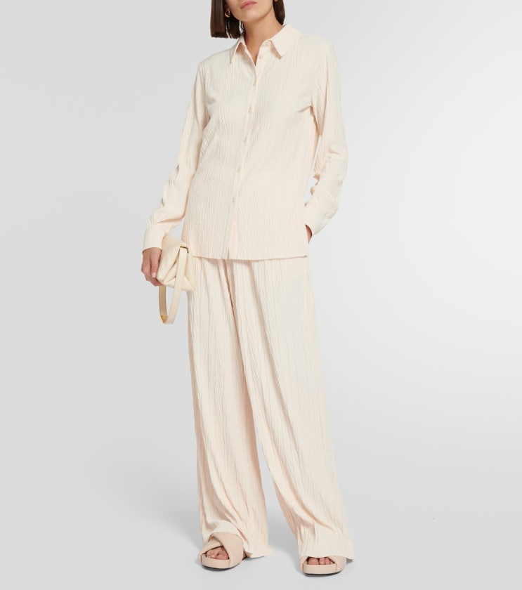  막스 마라(MAX MARA) Paio 저지 플리츠 셔츠 + Alfonsa 저지 팬츠