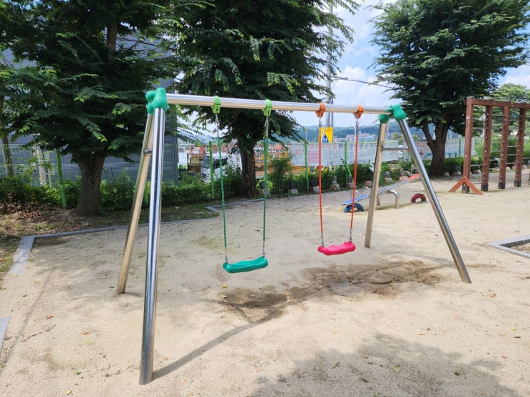  [날개스포츠] 양주덕도초교 그네줄 + 그네안장 + 그네회동구 교체, 그네 보수 작업