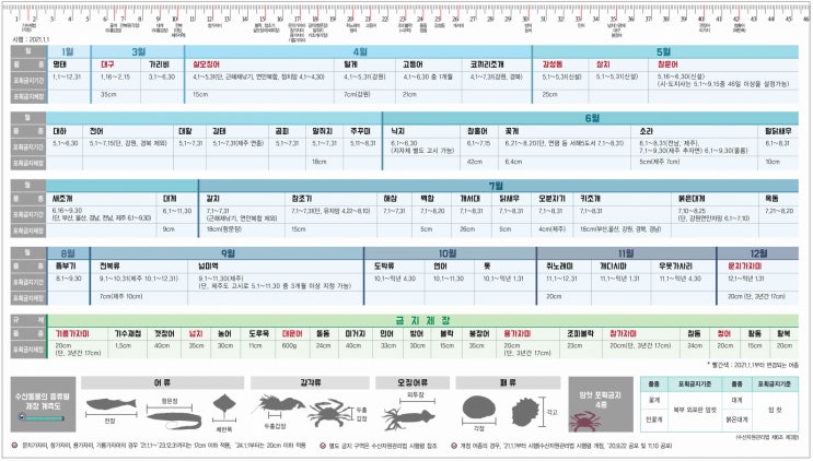  바다 금어기표 (낚시금지체장)
