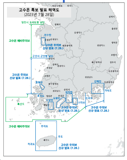 고수온 위기경보 ‘심각’ 단계 격상