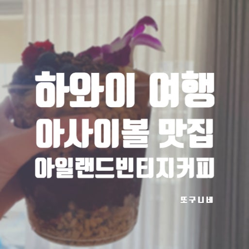  미국 하와이 여행 아사이볼 맛집 아일랜드 빈티지 커피, 아일랜드 빈티지 쉐이브 아이스