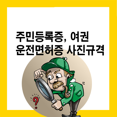  주민등록증, 여권, 운전면허증 사진 규격