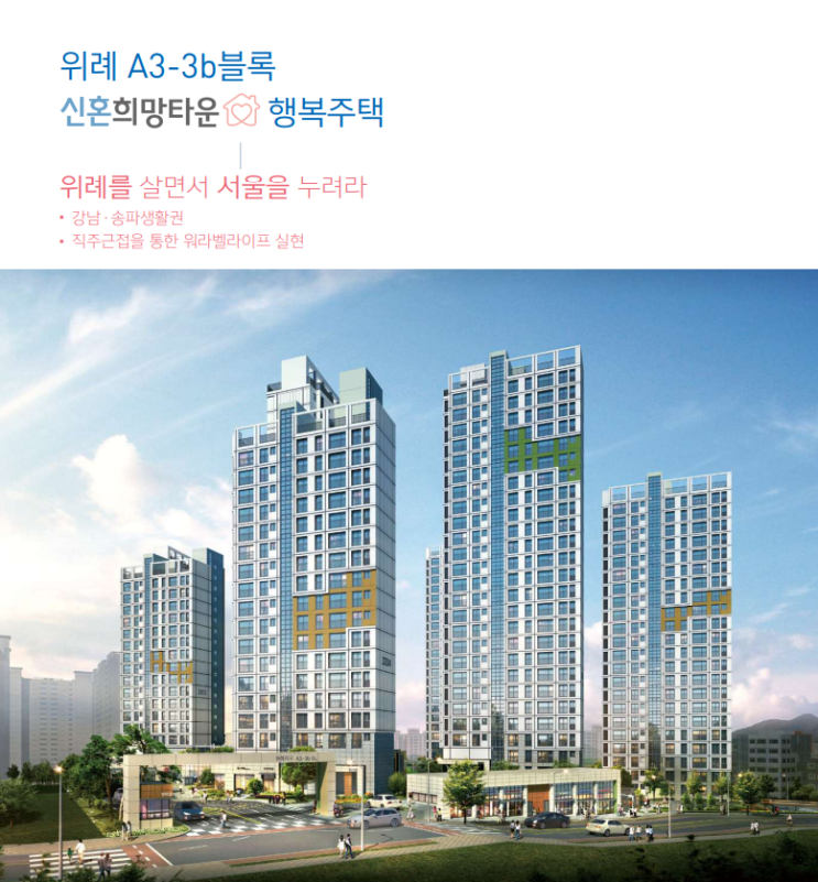  하남위례 A3-3b 신혼희망타운 행복주택 예비입주자 모집 입지환경분석 및 모집공고 정리! (위례로제비앙)