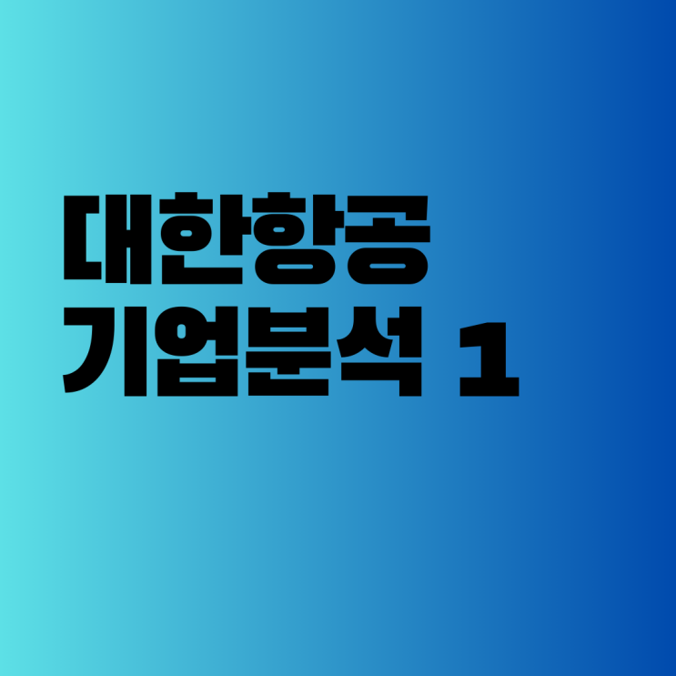  대한항공 기업분석 1