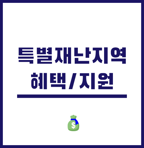 <b>특별재난지역 선포</b> 혜택 지원금