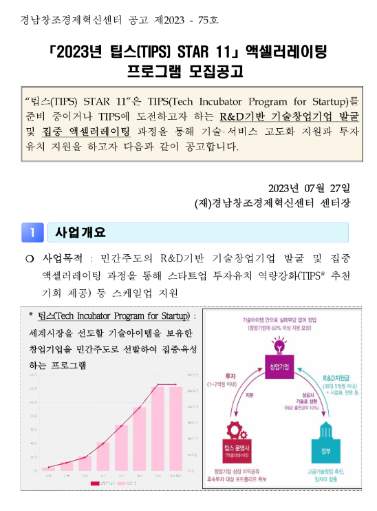 2023년 팁스(TIPS) STAR 11 액셀러레이팅 프로그램 모집 공고 2023년 팁스(TIPS) STAR 11 액셀러레이팅 프로그램 모집 공고