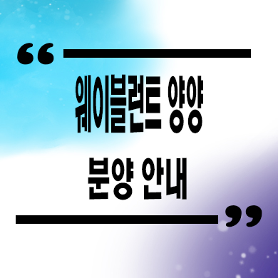  웨이블런트 양양 생활형숙박시설 강원도 오션뷰 생숙 분양가 잔여호실 문의