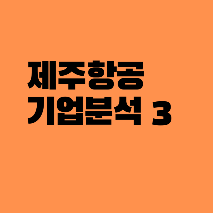  제주항공 기업분석 3