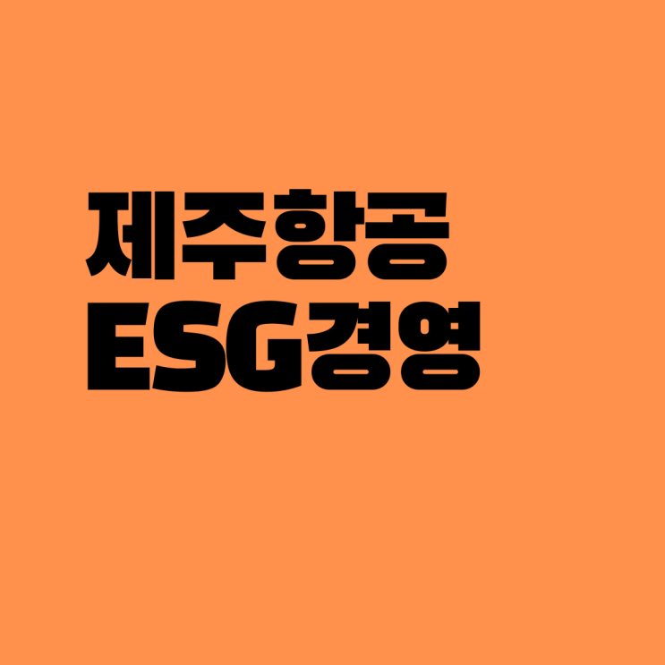  제주항공 기업분석 - ESG경영