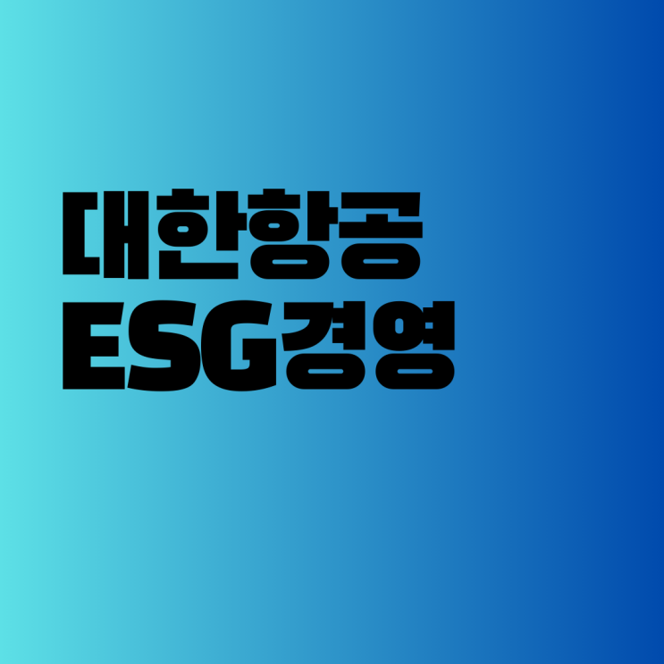  대한항공 - ESG 경영