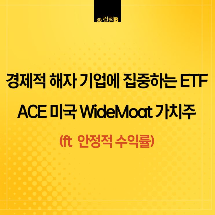 경제적 해자 기업에 집중하는 ETF ACE 미국WideMoat가치주 분석 (feat 안정적 수익률)