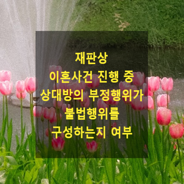  재판상 이혼사건 진행 중 상대방의 부정행위가 불법행위를 구성하는지