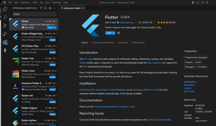  Flutter (2) - 새프로젝트