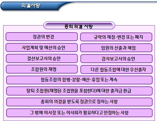 사회적협동조합연합회 총회의 의결사항 사회적협동조합연합회 총회의 의결사항
