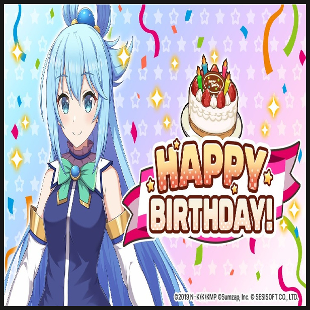  8월 1일, 코노스바 물의 여신 아쿠아 님 생일!