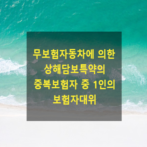  무보험자동차에 의한 상해담보특약의 중복보험자 중 1인의 보험자대위
