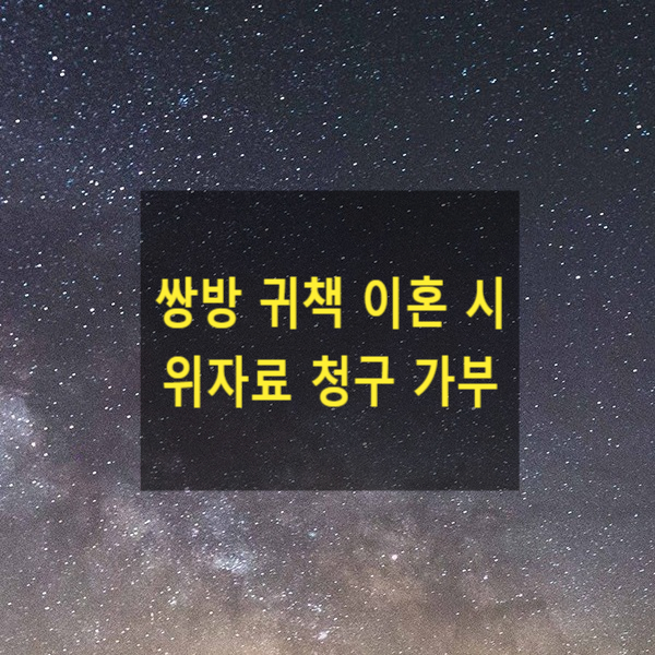 부부 양쪽이 잘못한 경우, 이혼 시 위자료 청구를 할 수 있는지