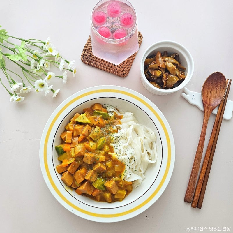 스팸 카레 맛있게 만드는 법 노브랜드 도삭면 레시피 고구마카레