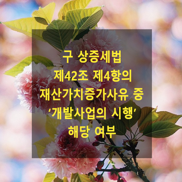  구 상증세법 제42조 제4항에서 정한 재산가치증가사유 중 ‘개발사업의 시행’ 해당 여부