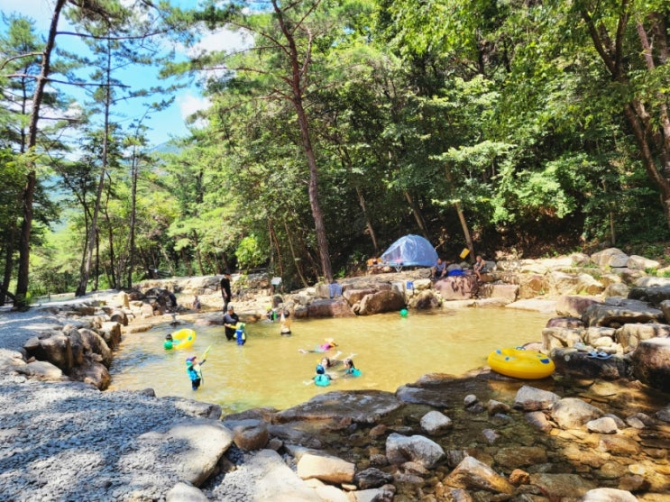  전남 곡성 계곡 물놀이 광주 근교 캠핑장 청계동 솔바람 야영장