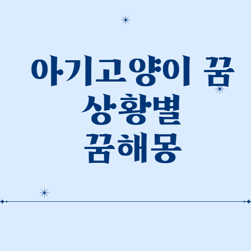 아기고양이꿈 - 아기고양이가 나오는 상황별 꿈해몽