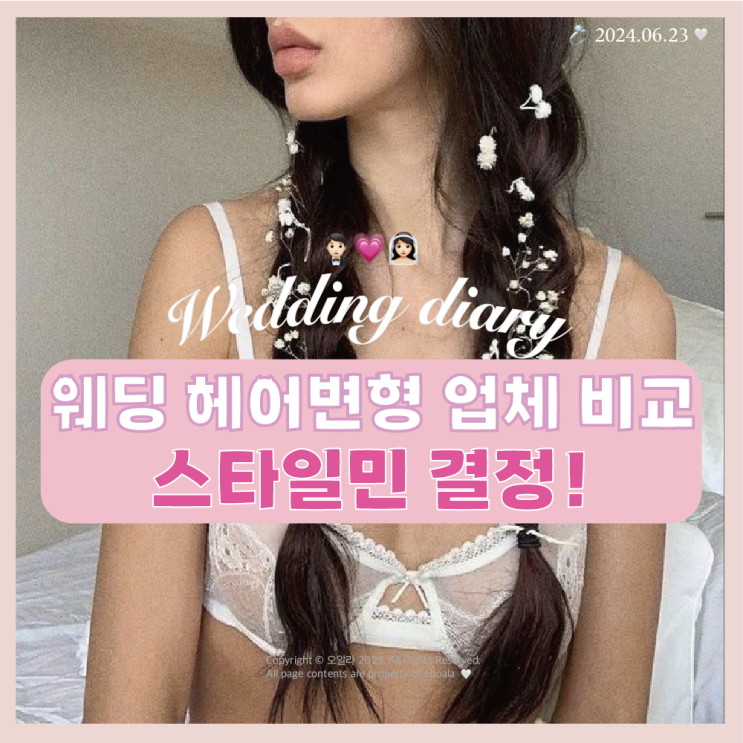  W.09  웨딩 헤어변형 업체 가격 비교 (스타일민 결정️)
