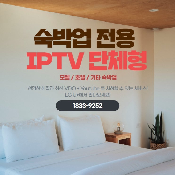  [숙박업 인터넷TV 추천] 모텔 / 호텔 / 기타 숙박업  IPTV 단체형 / 유튜브 / 넷플릭스 가능