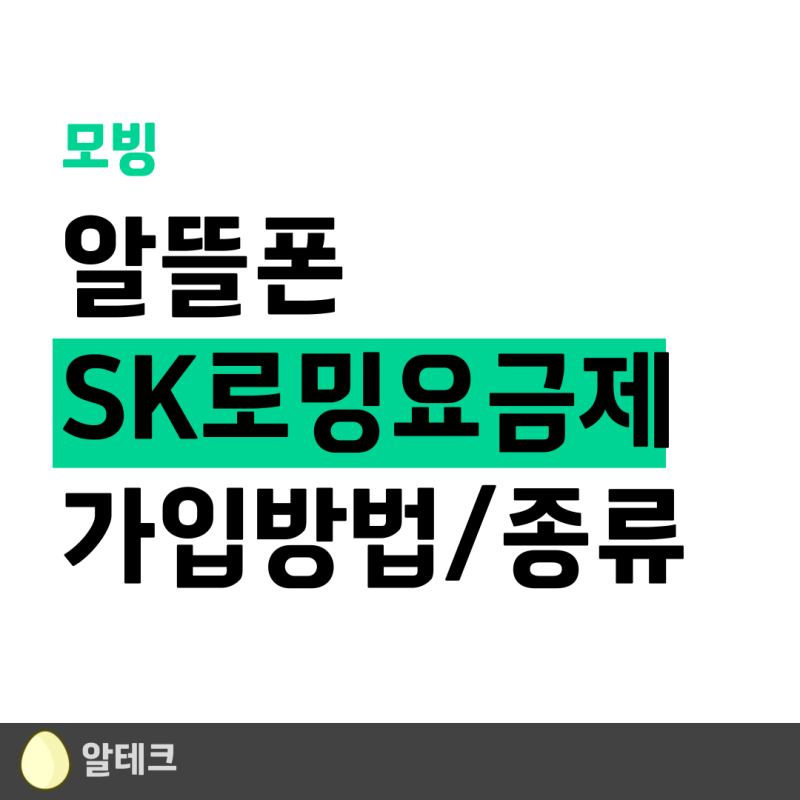 모빙 SK알뜰폰 로밍 가입 및 요금제종류