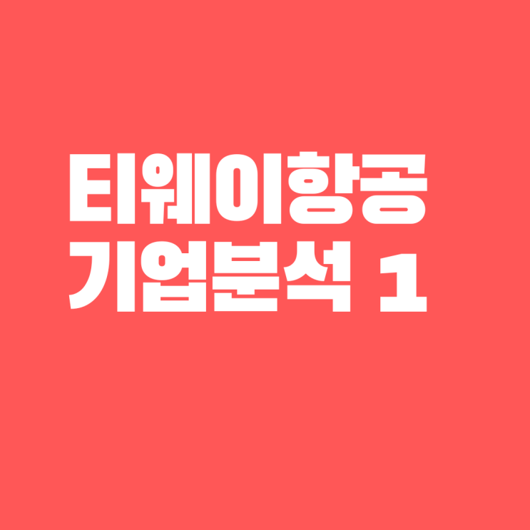  티웨이항공 기업분석 1