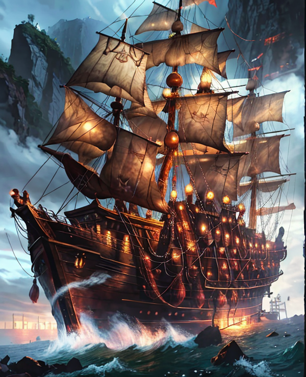  Lasco.ai를 이용한 이미지 생성사례12 / RPG+More detail, Pirate Ship