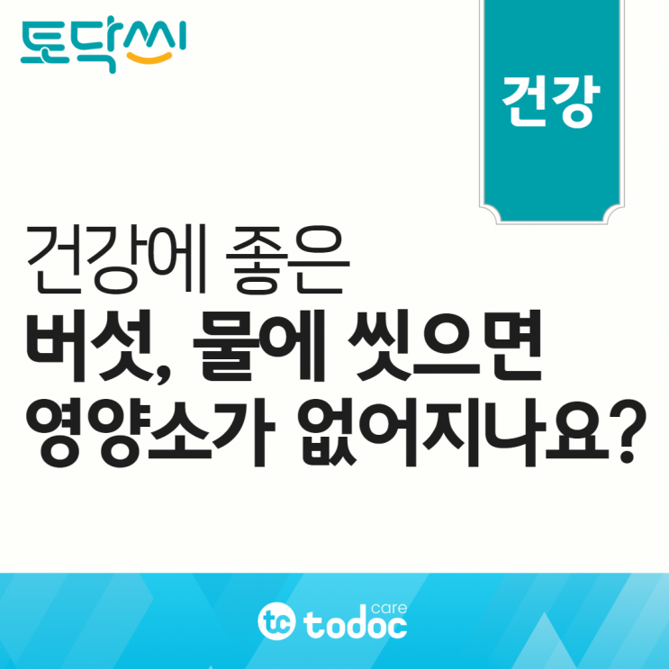  영양소 뿜뿜 버섯, 물에 씻으면 영양소가 없어지나요?