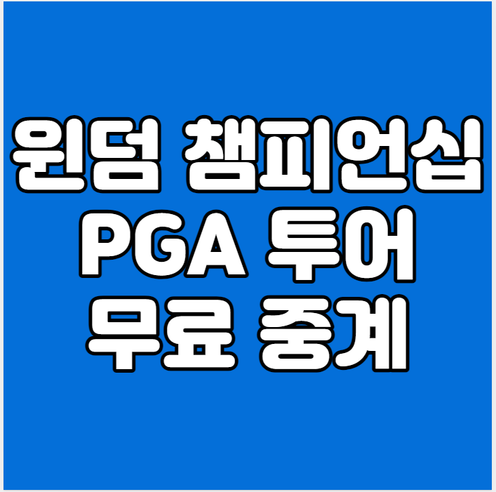 생중계 <b>윈덤 챔피언</b>쉽 골프대회 한국 선수 안병훈 <b>임성재</b>... 