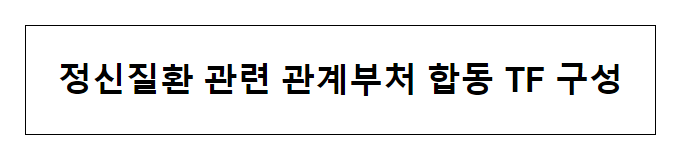 정신질환 관련 관계부처 합동 TF 구성 정신질환 관련 관계부처 합동 TF 구성