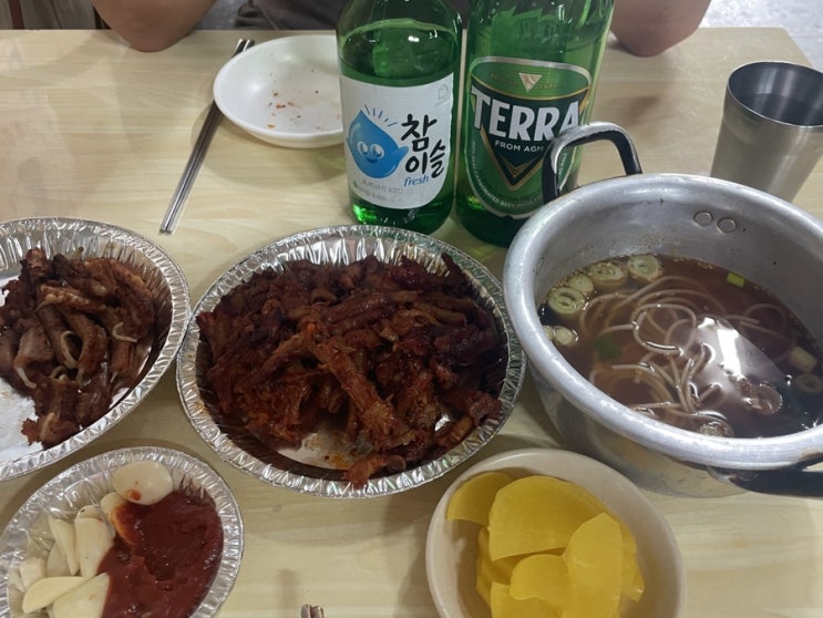  원주 가성비 노포 노다지집 메뉴 추천 실내포차 닭발 맛집