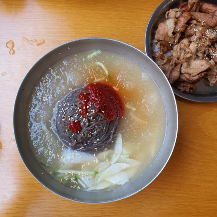  광주 조대후문 맛집 줄벼락 물냉면 숯불고기