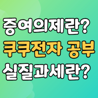  실질과세 원칙 - 증여의제와 쿠쿠홀딩스를 공부하며