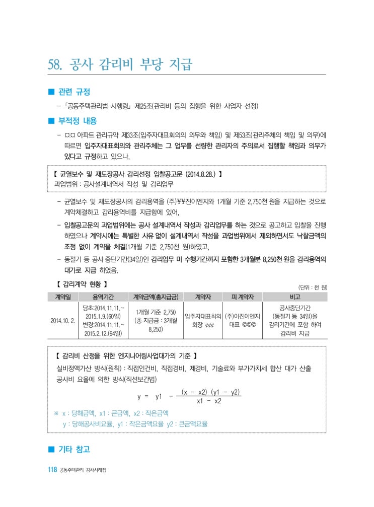   공사 감리비 부당 지급