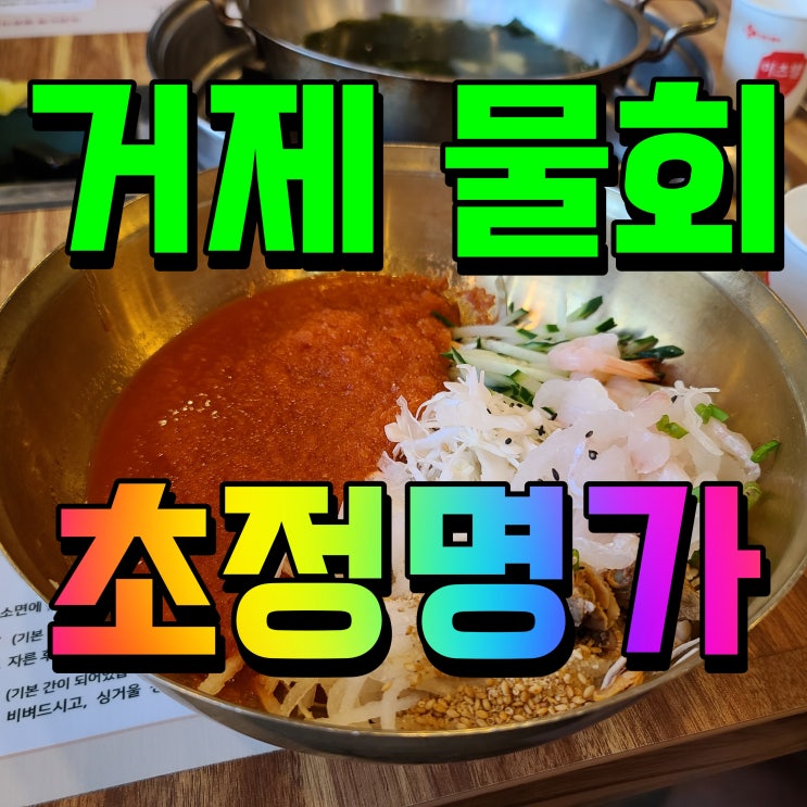 거제 초정명가 물회 지세포 여기 한번 가봐