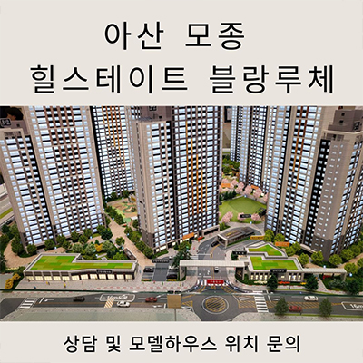  아산 모종 힐스테이트 아파트 모종2지구 블랑루체 B1블럭 현대건설 모종동 미분양 줍줍 잔여세대 분양가격 견본주택 관람