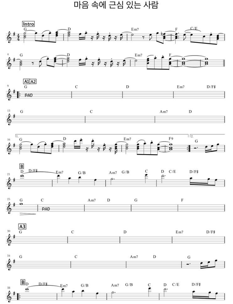  마음속에 근심있는 사람 (Anointing) 세컨/Aux key