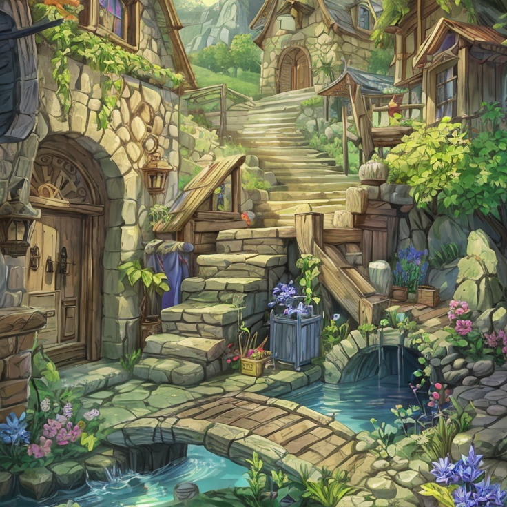  Lasco.ai를 이용한 이미지 생성사례13 / RPG+More detailed, Fantasy Village