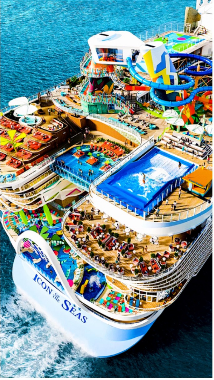  타이타닉의 5배, 수용인원 9,500명, 내년 1월 출항하는 세계 최대 크루즈 Icon of The Seas 소개