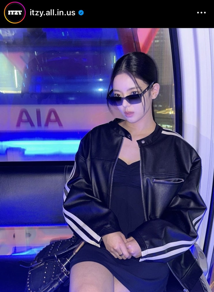  잇지로 보는 연예인 가죽 라이더 자켓 Feat 크롭 아디다스 져지 코디